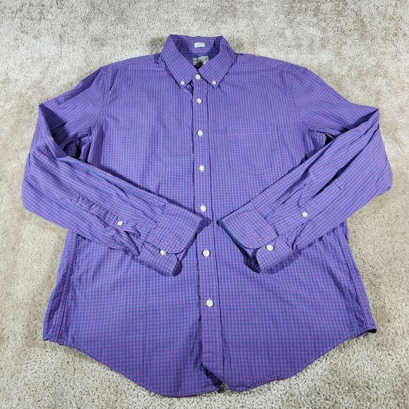 J. Crew Shirt Men's Sz L Pink Blue Long Sleeve Preppy Button-Up Slim Fit - Picture 2 of 6